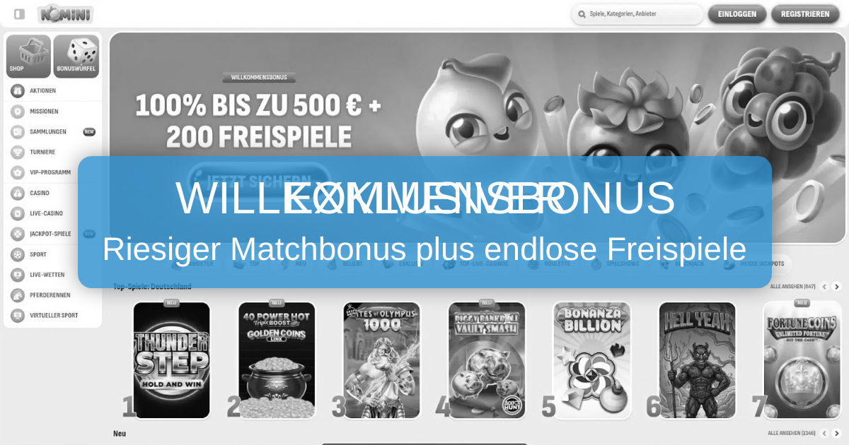 Nomini Casino offizielle Seite in Deutschland